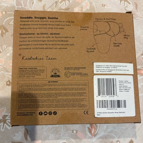 EUC Keababies Soothe swaddle wraps for babies - Picture 3 of 4